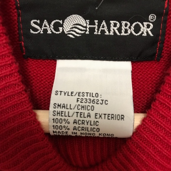 Red long sleeve sweater Sag Harbor red striped sweater NWT SM - Picture 5 of 5